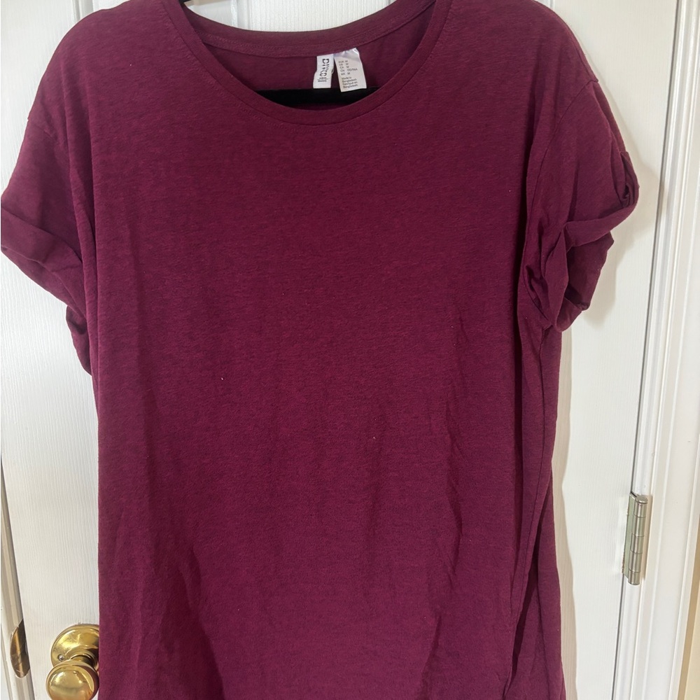 H&M Red Relaxed Short Sleeve T-Shirt